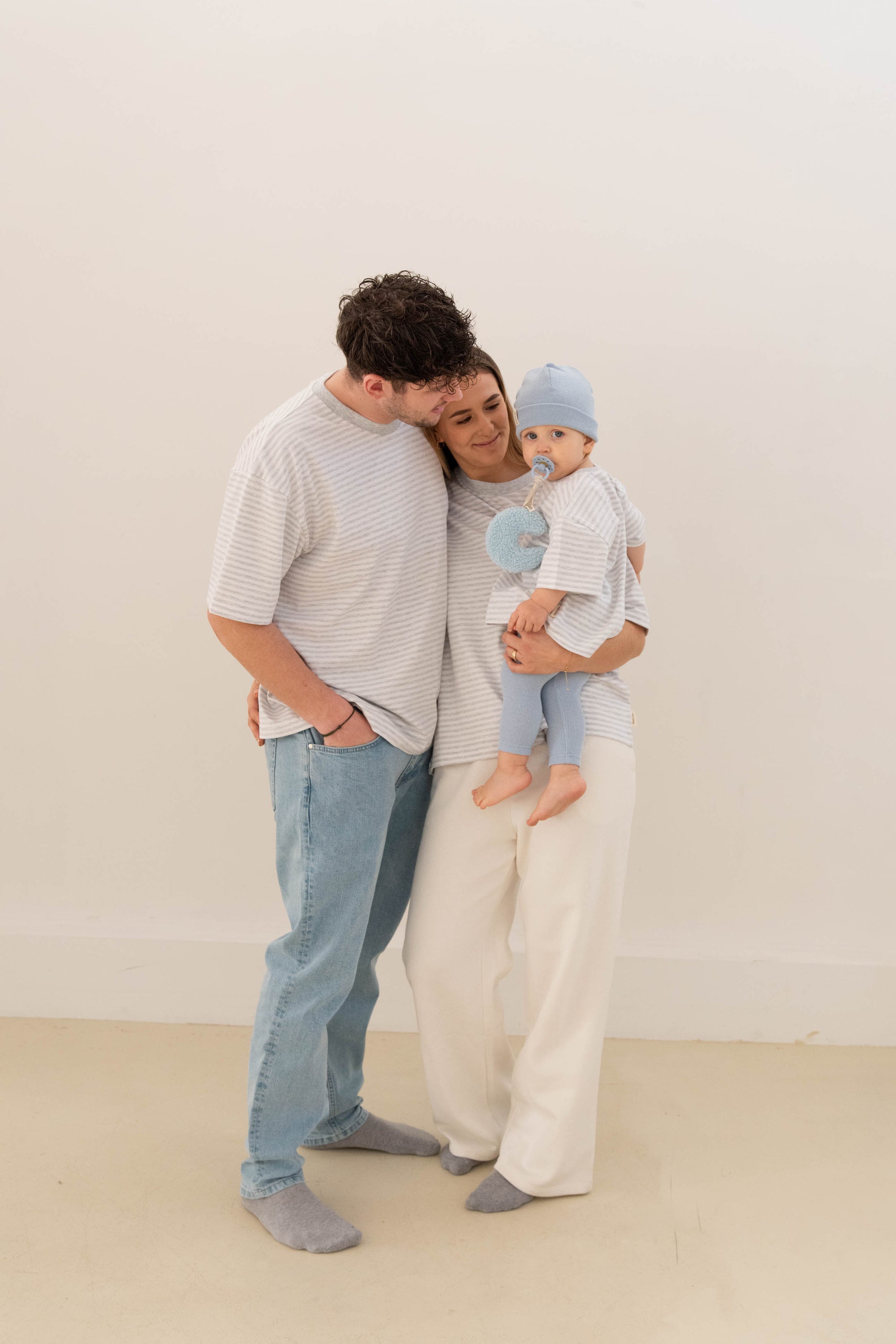 DADDY OVERSIZE T-SHIRT STRIPED GREY