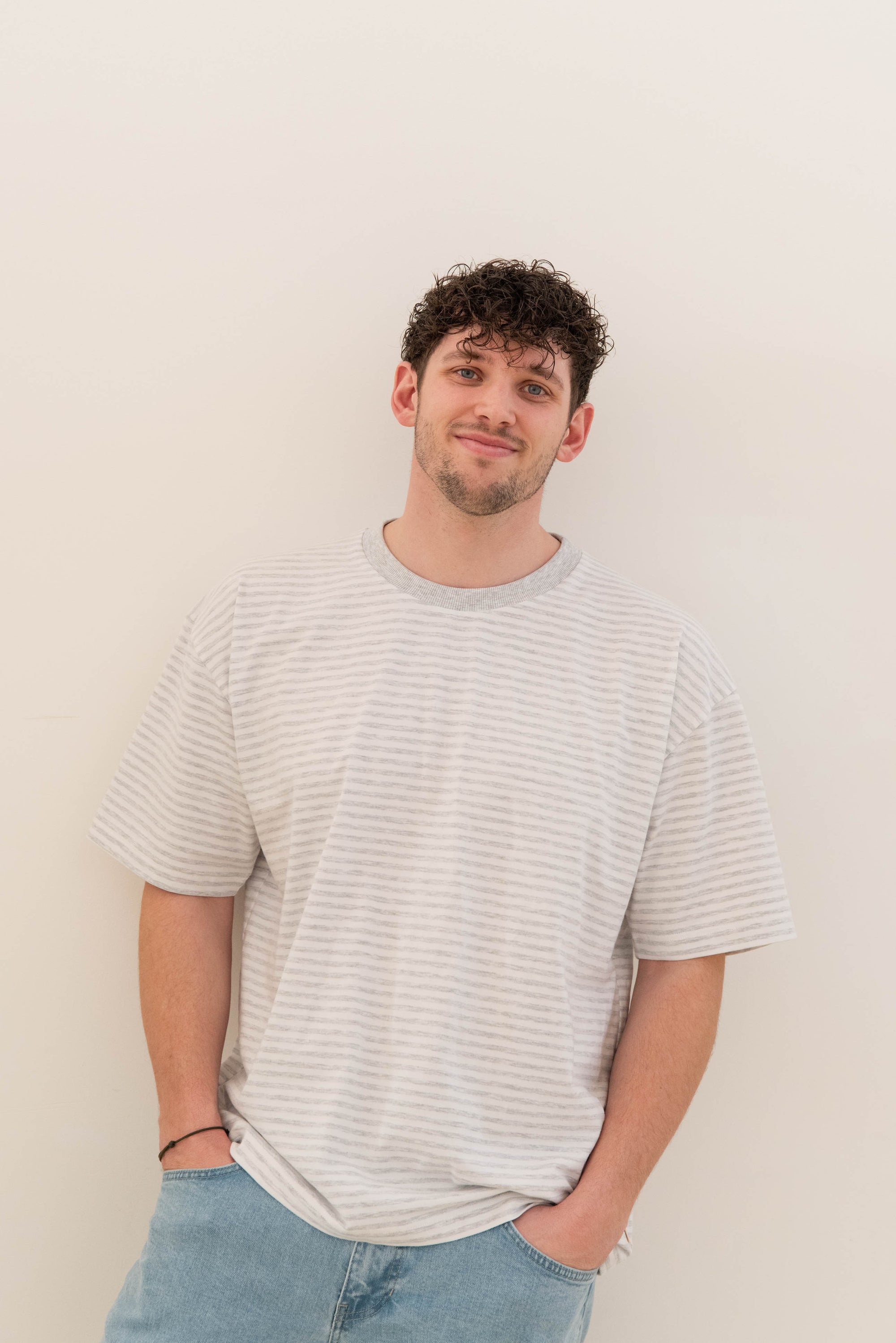 DADDY OVERSIZE T-SHIRT STRIPED GREY