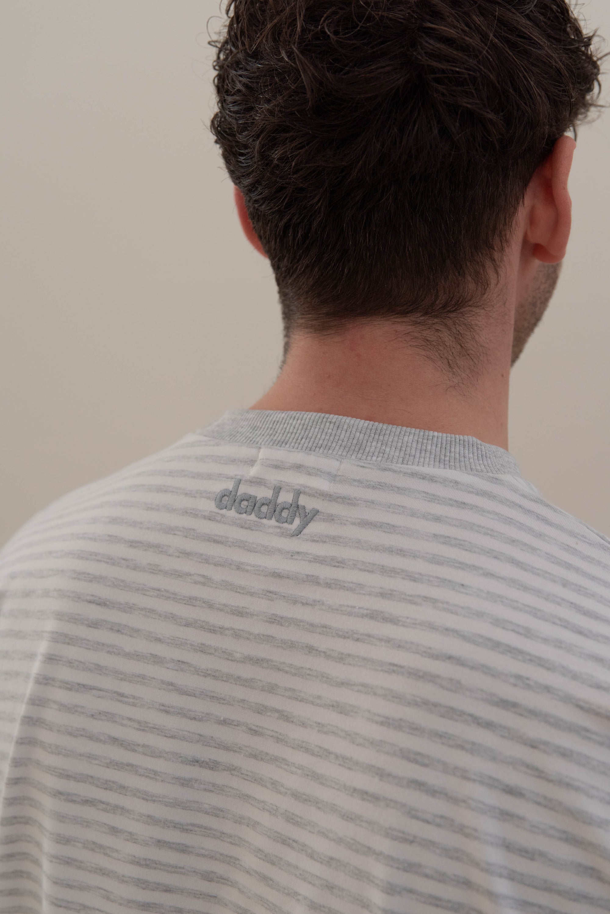 DADDY OVERSIZE T-SHIRT STRIPED GREY