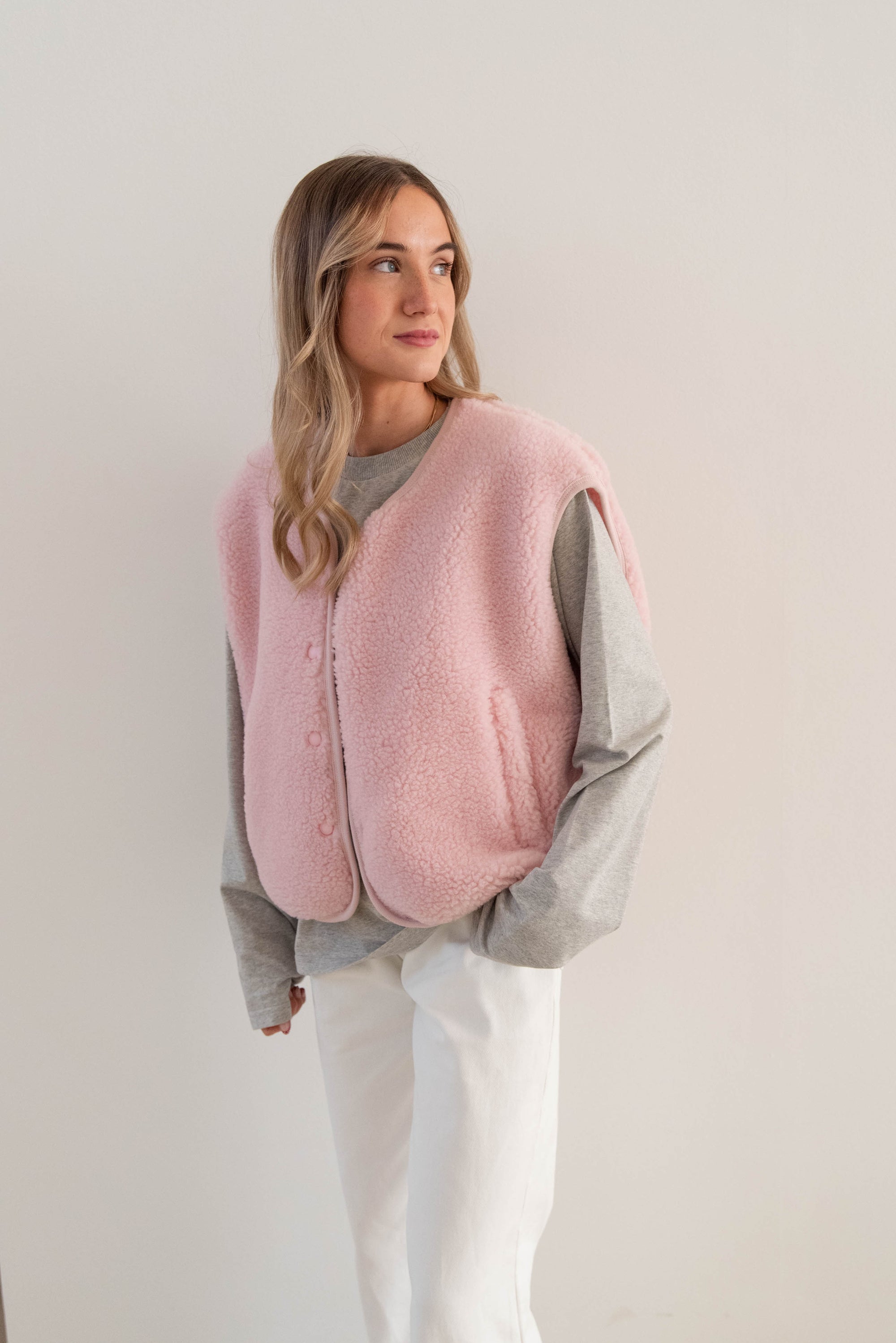 MERINO TEDDY VEST WOMEN BLOOM
