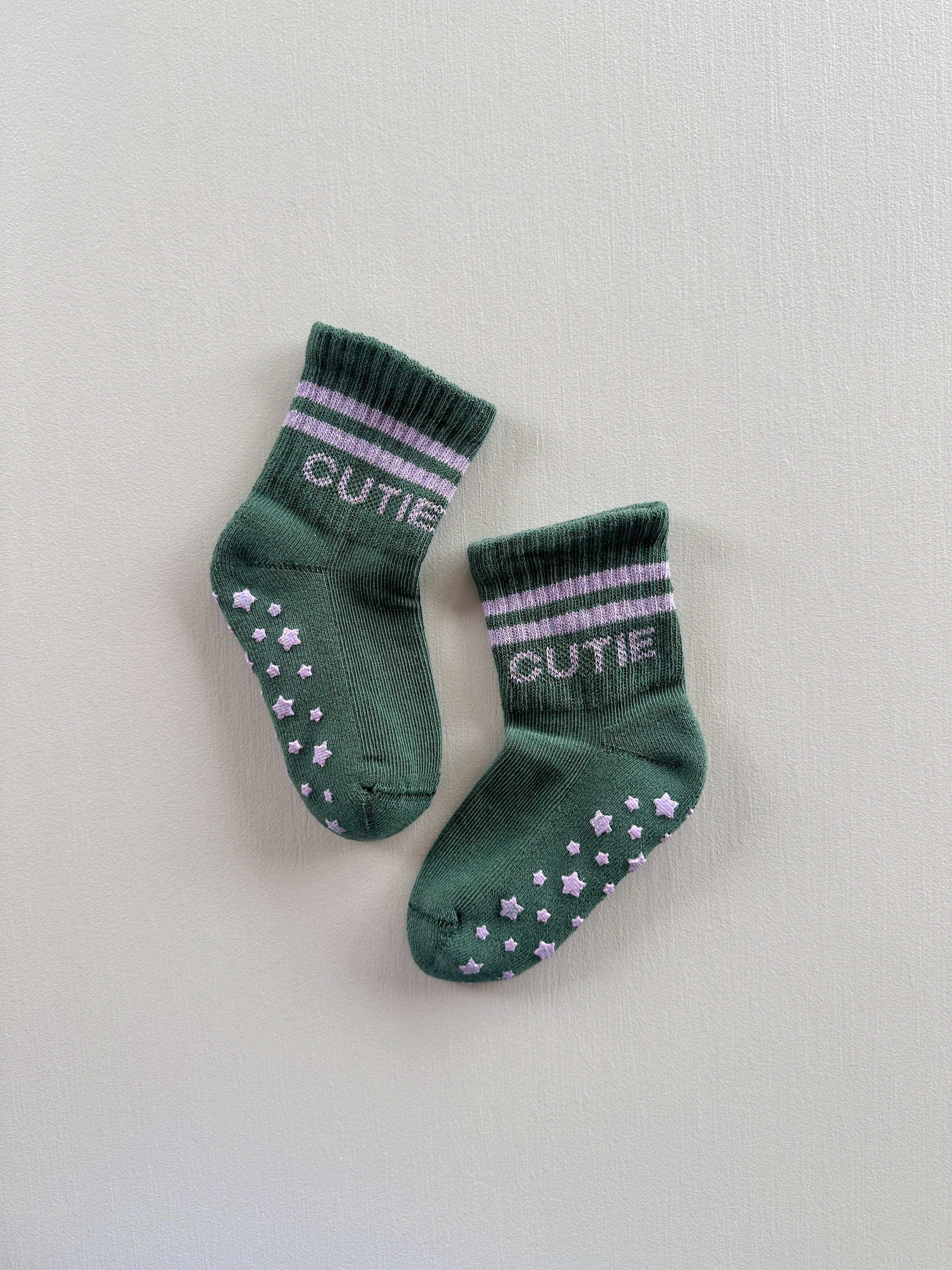 WARM ANTI-SLIP TENNIS SOCKS CUTIE GREEN