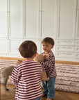 LONGSLEEVE STRIPED BLUSH/BROWN