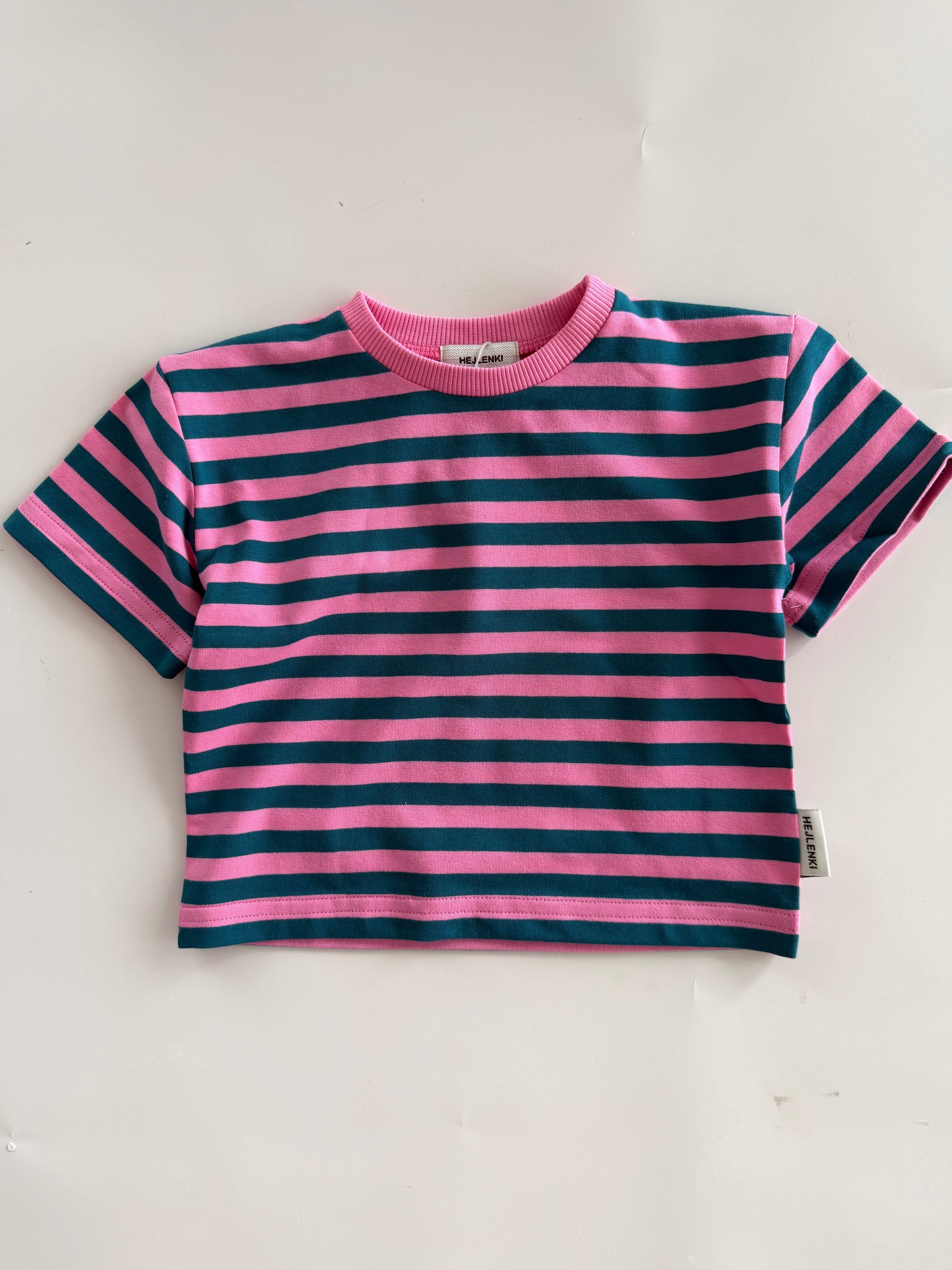 OVERSIZE T-SHIRT STRIPED PINK/TEAL