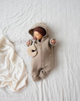 MERINO WOOL FLEECE OVERALL BEIGE