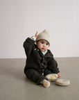 MERINO WOOL FLEECE OVERALL CHOCOLATE BROWN