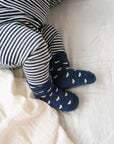 PURE WOOL LEGGINGS STRIPED MIDNIGHT