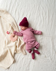 ORGANIC RIB LEGGINGS ROSE
