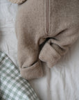 MERINO WOOL FLEECE OVERALL BEIGE