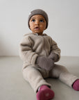 MERINO WOOL FLEECE OVERALL BEIGE