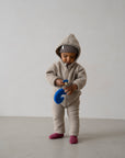MERINO WOOL FLEECE OVERALL BEIGE
