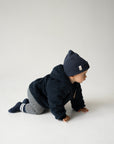 MERINO WOOL FLEECE JACKET MIDNIGHT