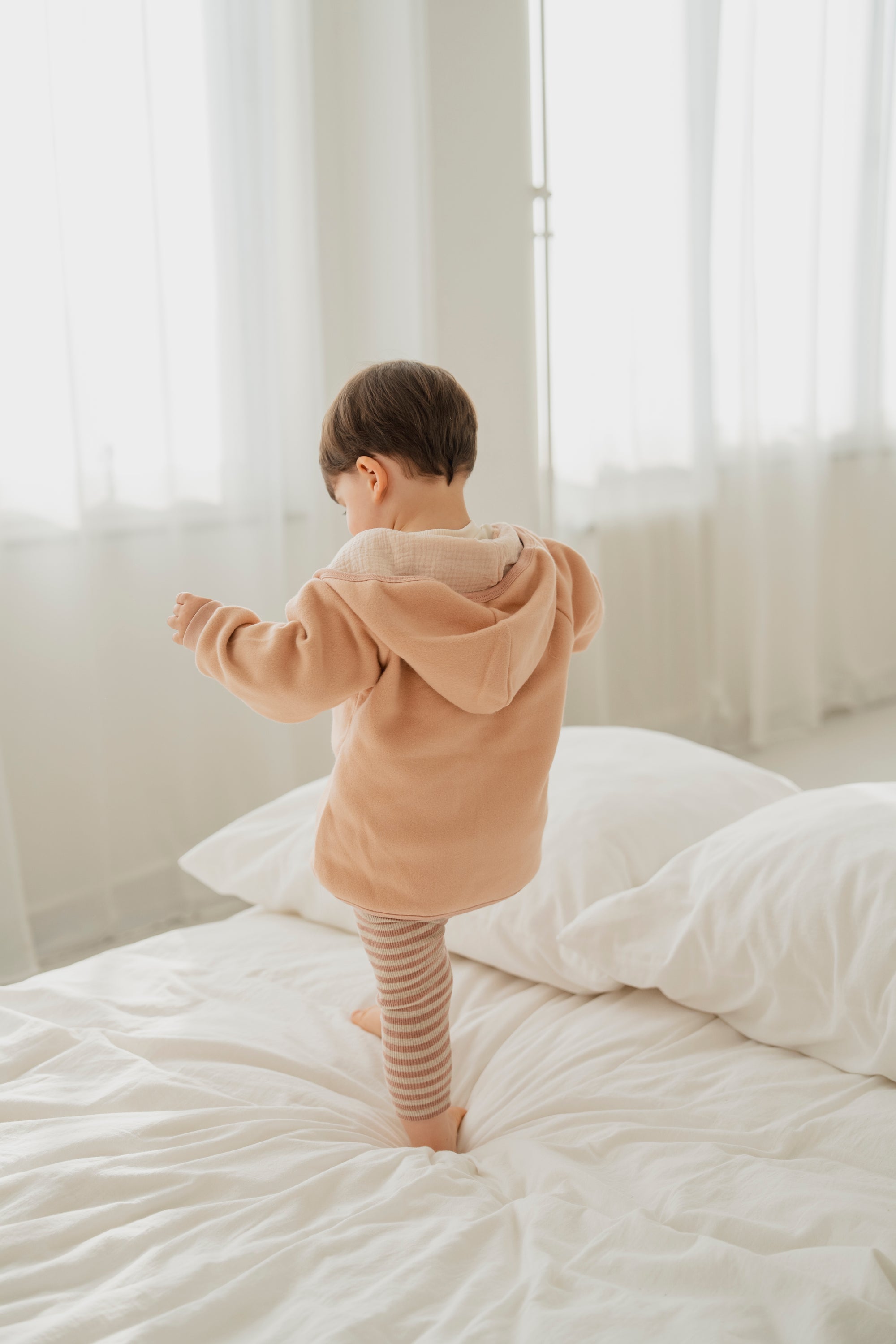 ORGANIC FLEECE JACKET APRICOT