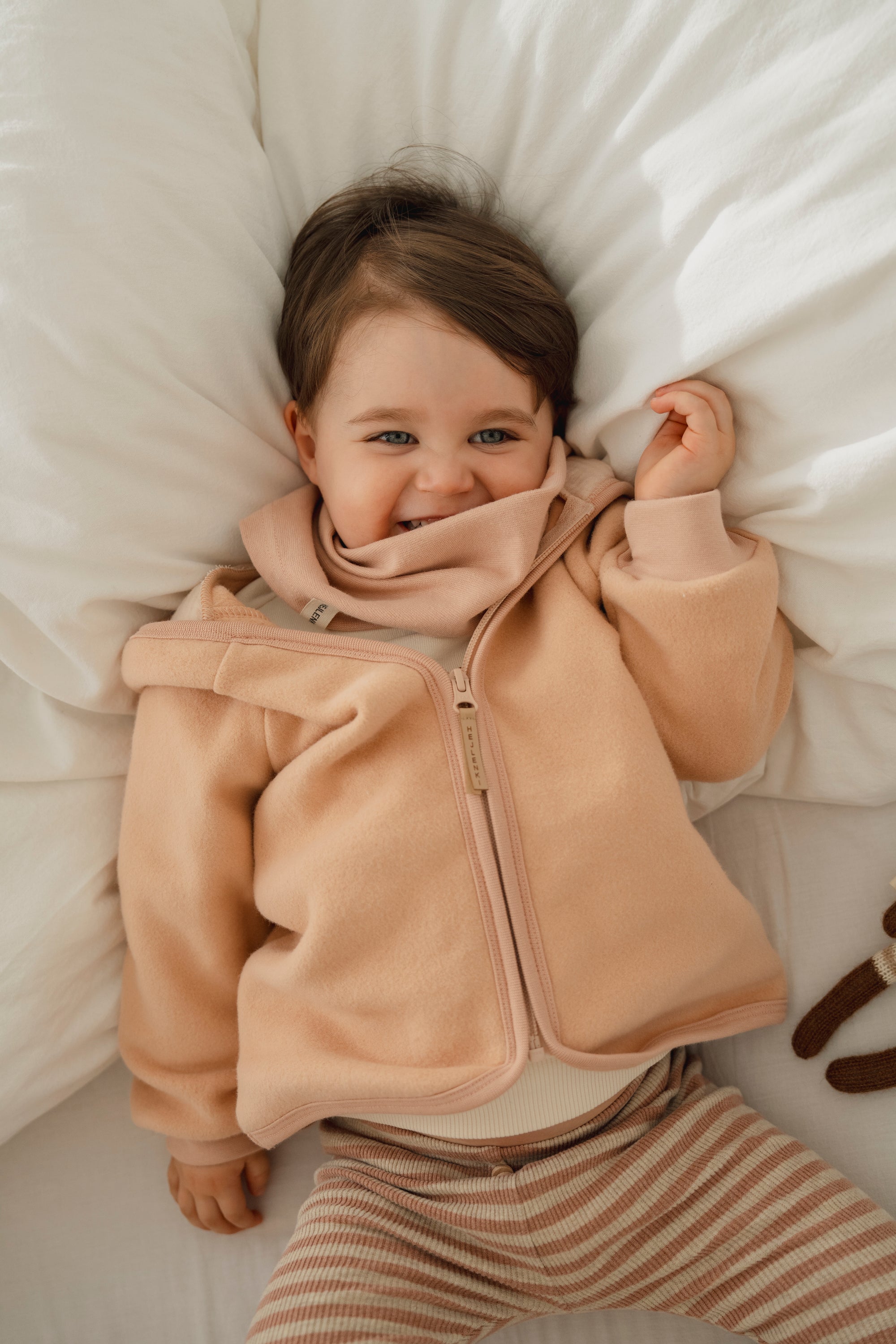 ORGANIC FLEECE JACKET APRICOT