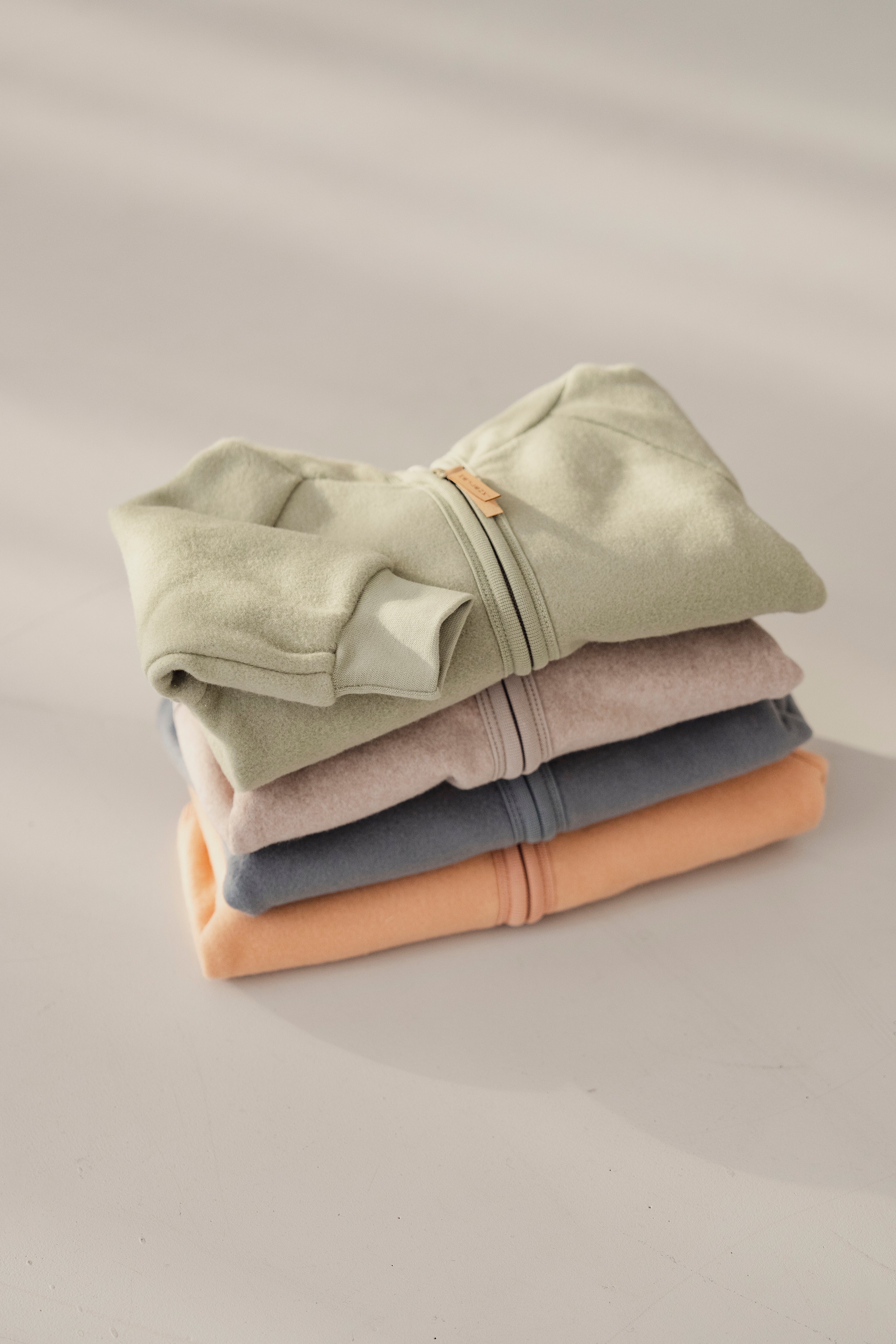 ORGANIC FLEECE JACKET BEIGE