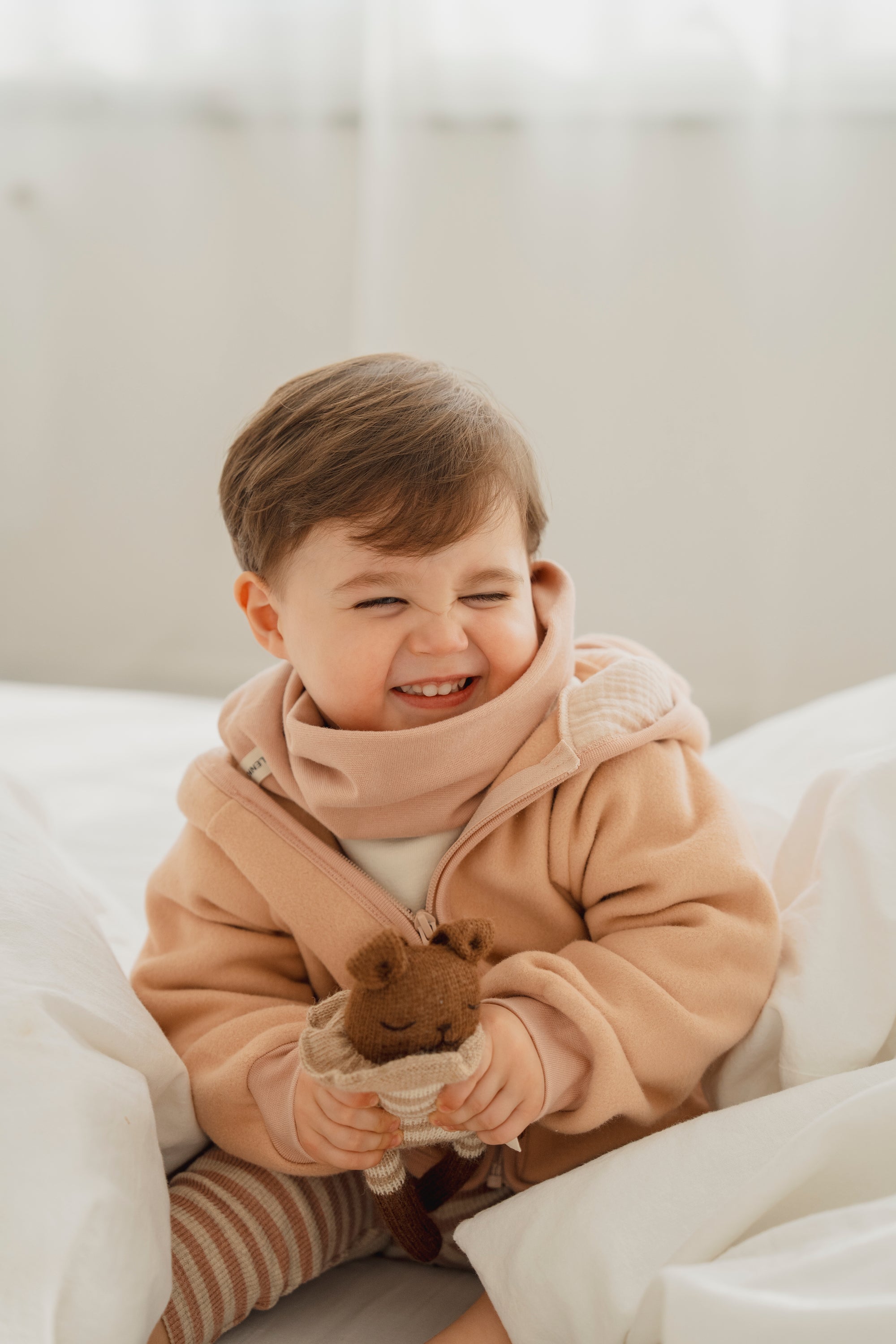 ORGANIC FLEECE JACKET APRICOT