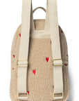 KIDS BACKPACK HEARTS TEDDY ECRU