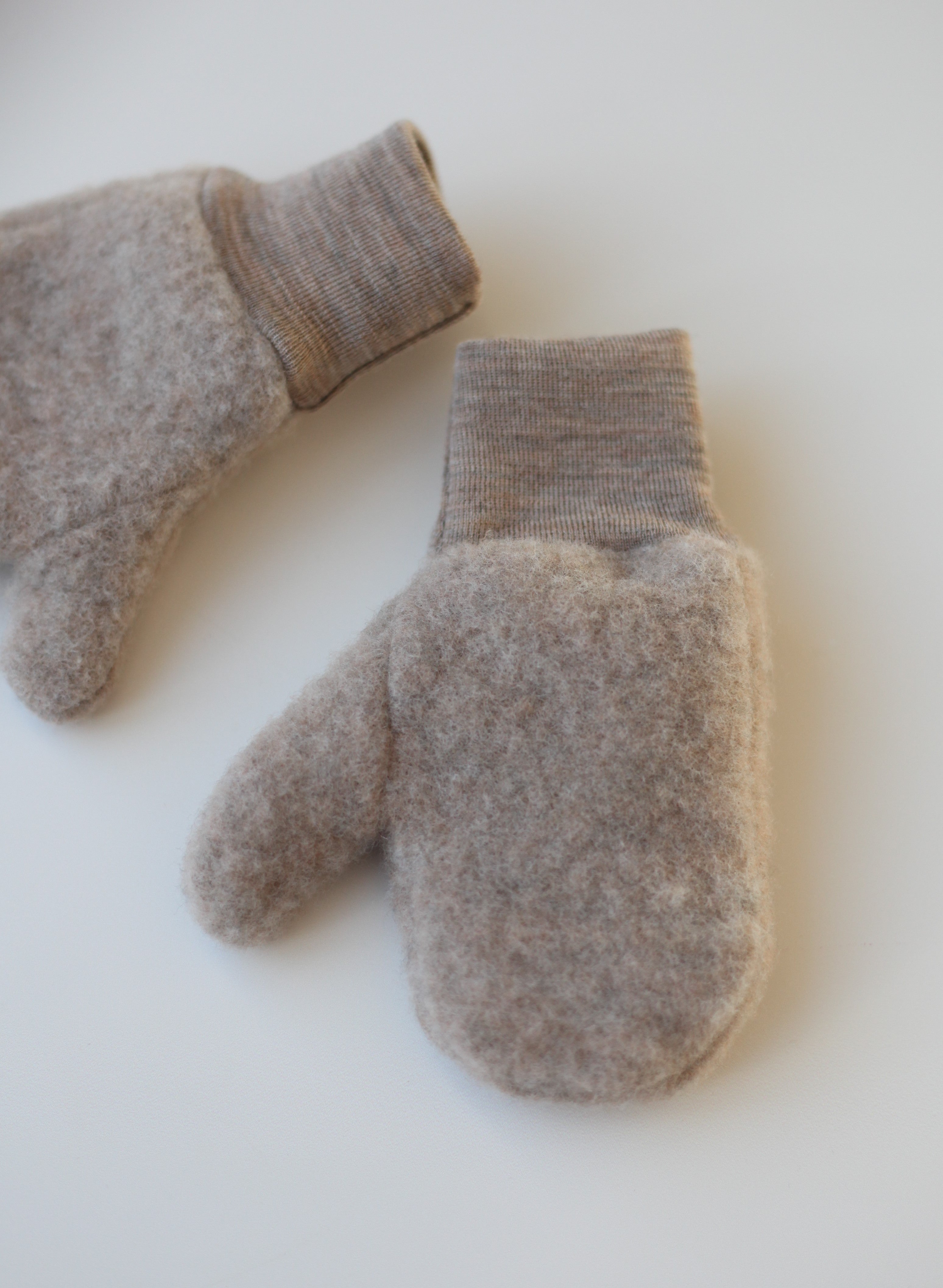 MERINO WOOLFLEECE MITTENS BEIGE MELANGE