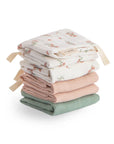 5-PACK COTTON WASHCLOTH PINK FLOWERS