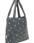 MOM BAG GREY DENIM HEARTS