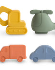 VEHICLES BATH PLAY SET - 4 PACK