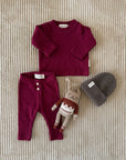 SOFT RIB LEGGINGS BURGUNDY