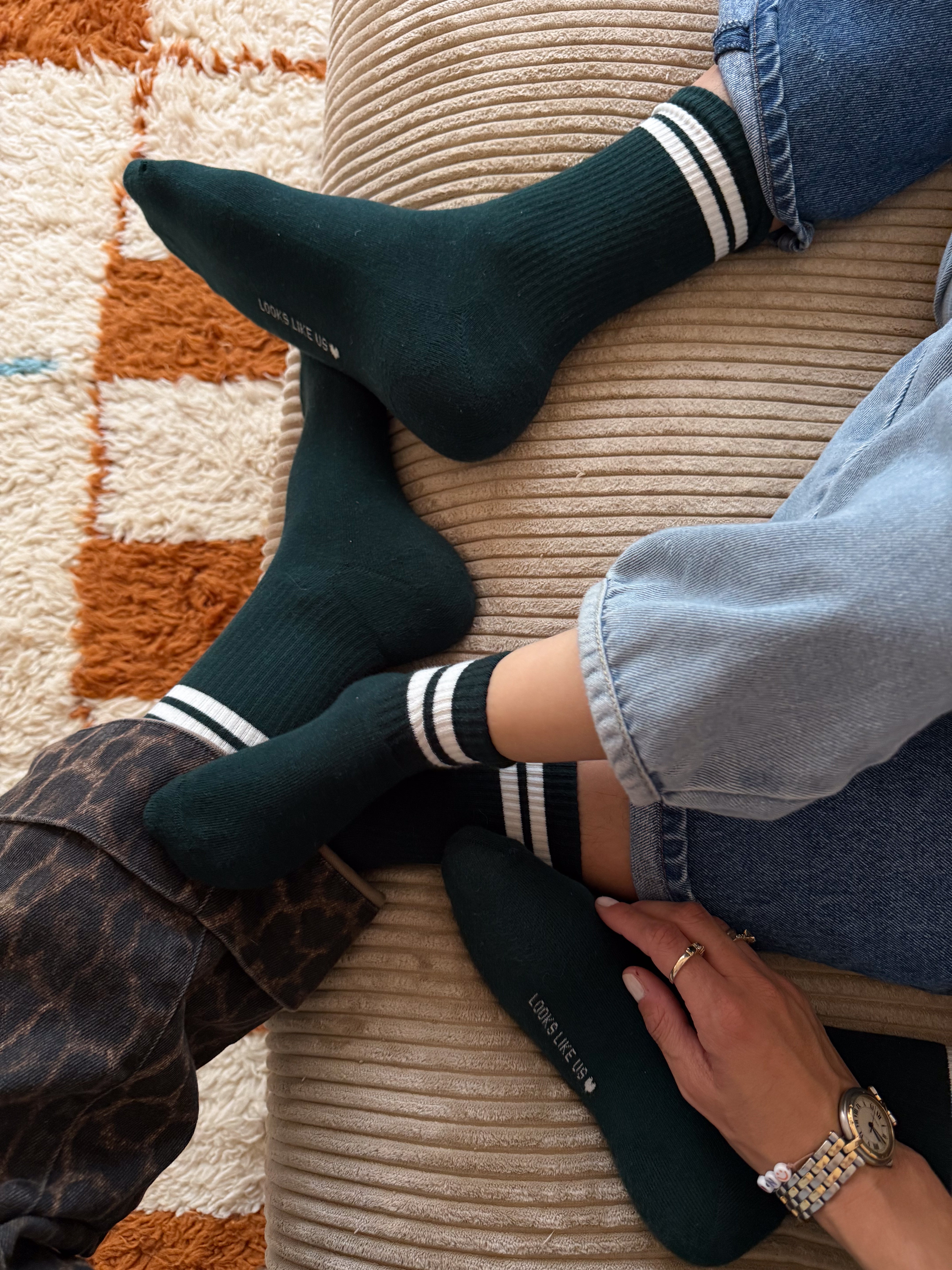 MOM TENNIS SOCKS DARK GREEN