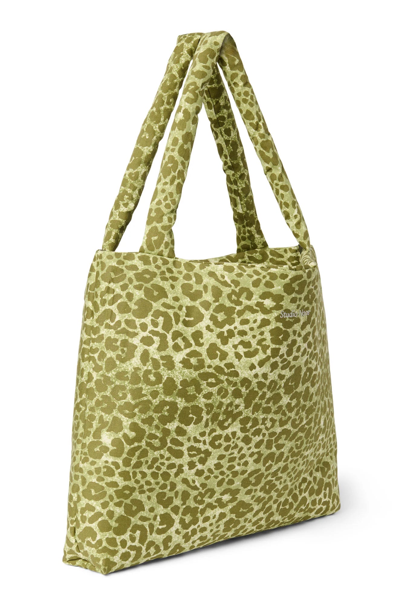 GREEN LEOPARD COTTON MOM BAG