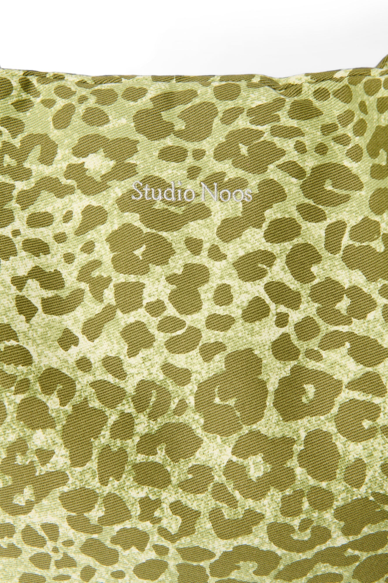 GREEN LEOPARD COTTON MOM BAG