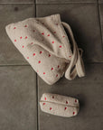 POUCH BAG HEARTS TEDDY BEIGE