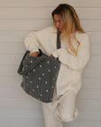 MOM BAG GREY DENIM HEARTS