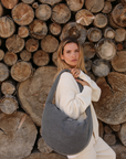 MOM CROSSBODY BAG DENIM GREY